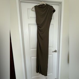 Chic One Shoulder Olive Dress